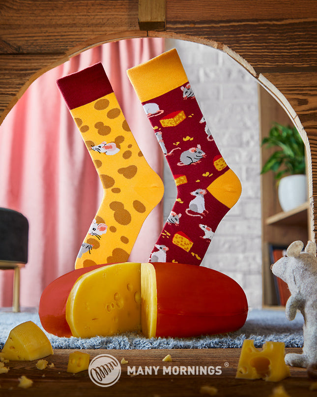 Mouse and Cheese Fun Socks for All Ages