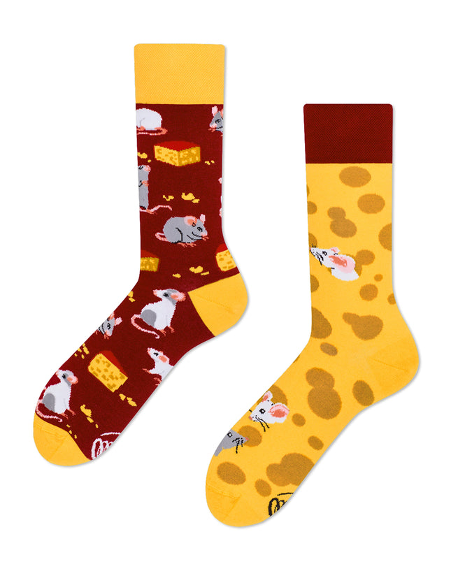 Mouse and Cheese Fun Socks for All Ages