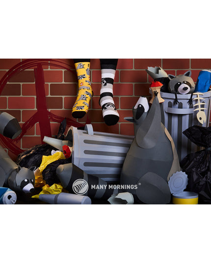Raccoon Bandit Fun Socks Collection by Many Mornings