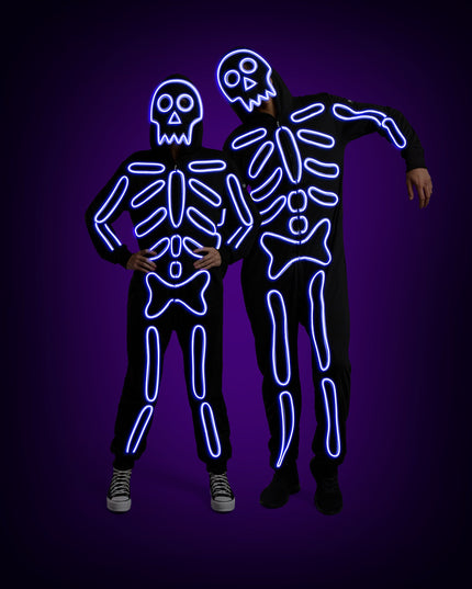 Matching Neon LED Skeleton Couples Costumes