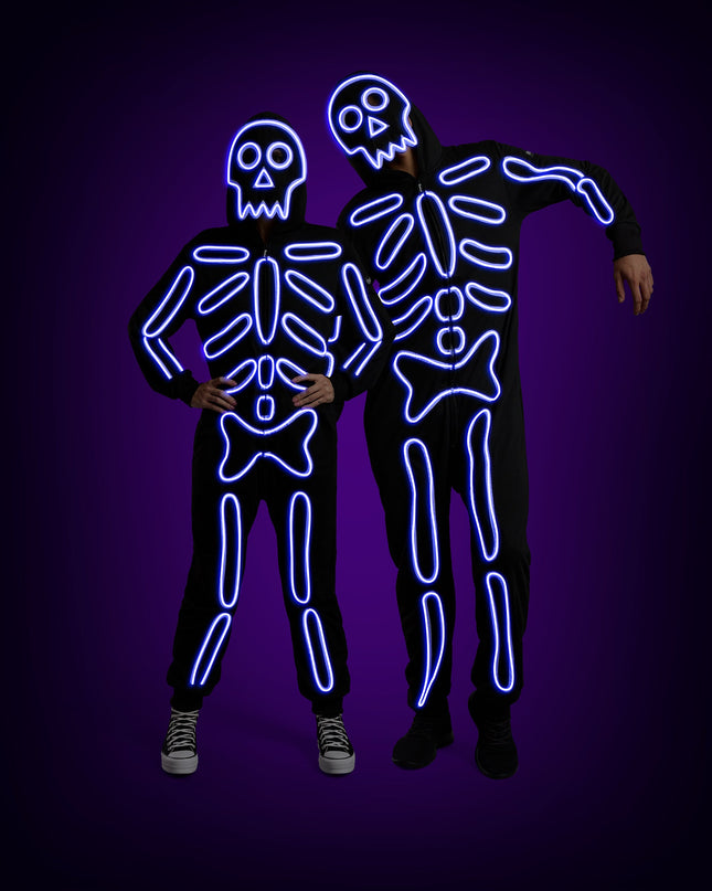 Matching Neon LED Skeleton Couples Costumes