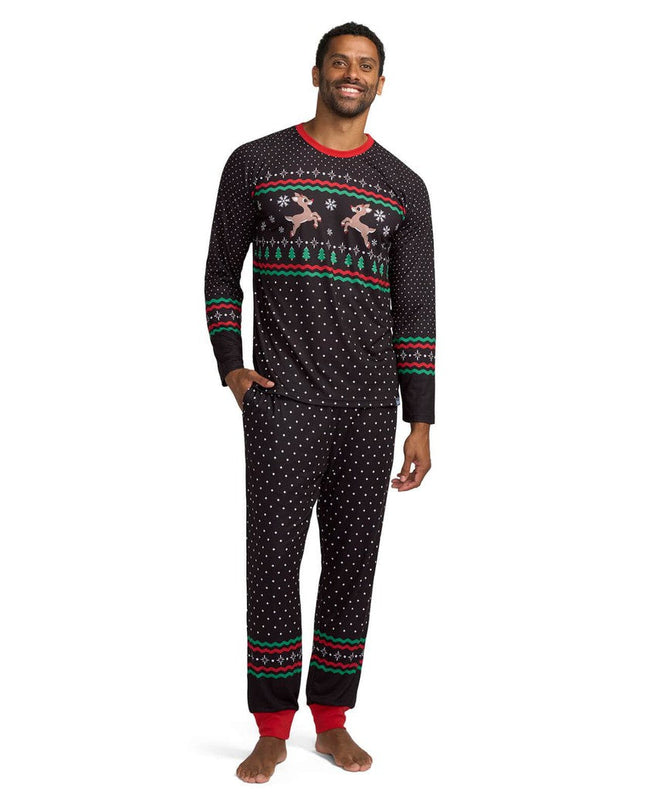 Matching Fair Isle Rudolph Crew Neck Family Pajamas