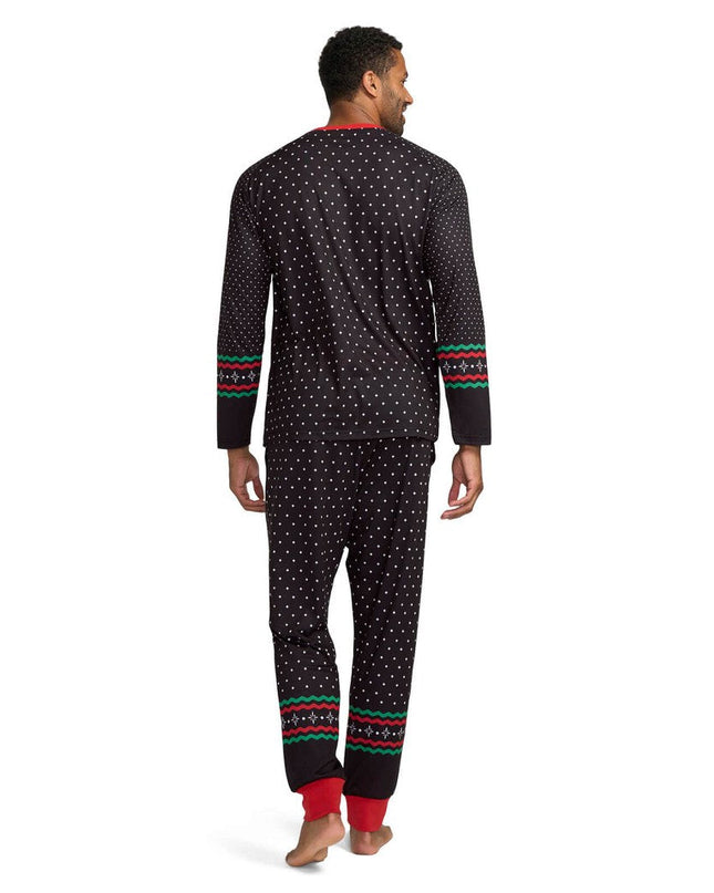 Men's Fair Isle Rudolph Crew Neck Pajama Set