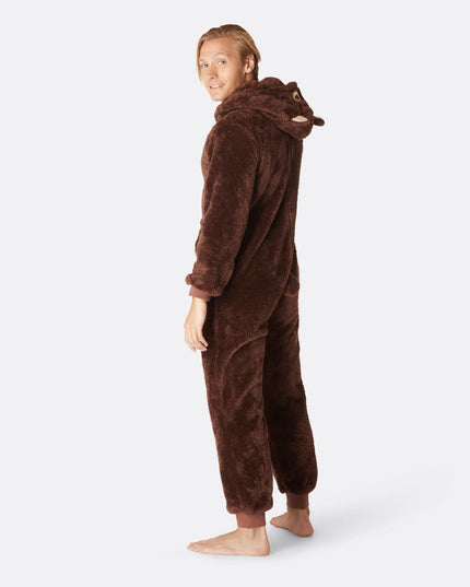 Men's Brown Teddy Bear Onesie for All-Year Comfort