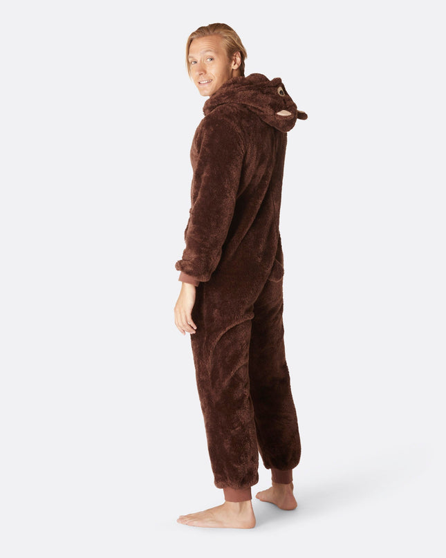 Men's Brown Teddy Bear Onesie for All-Year Comfort