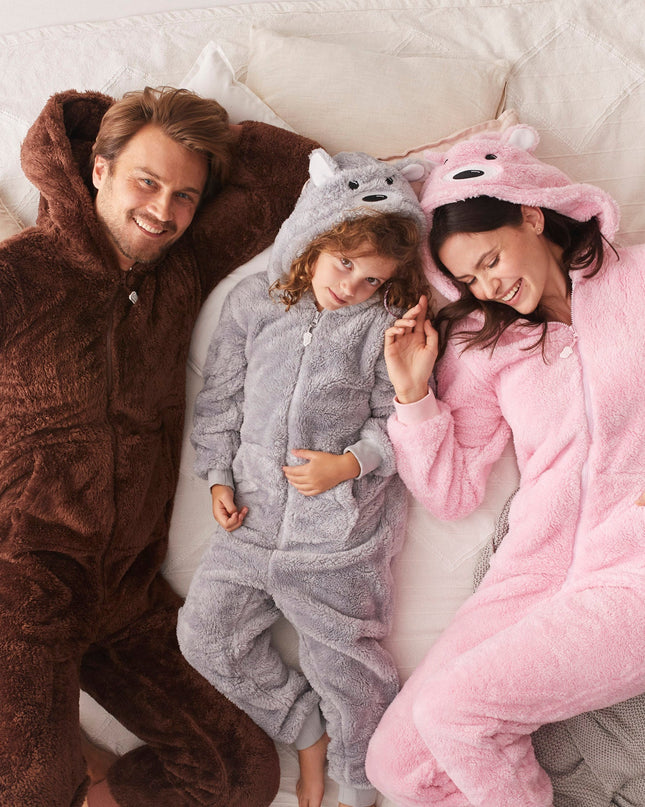 Men's Brown Teddy Bear Onesie for All-Year Comfort
