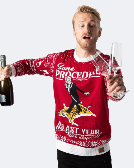 Men's 90th Birthday Red Christmas Sweater