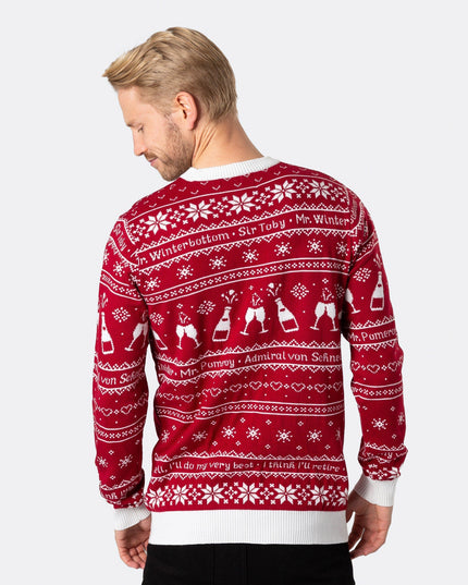 Men's 90th Birthday Red Christmas Sweater