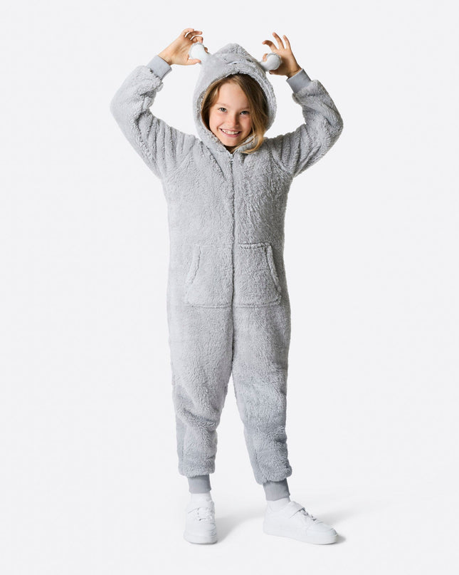 Kids' Grey Teddy Bear Christmas Bodysuit