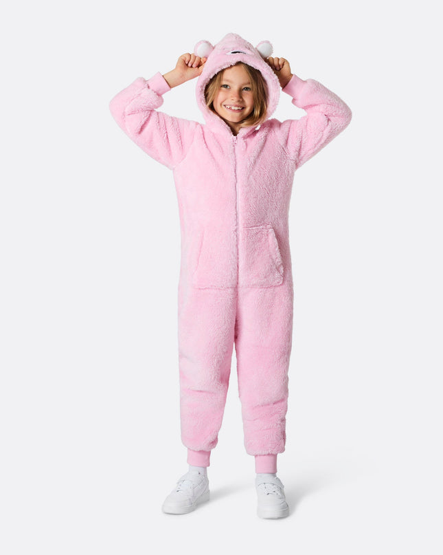 Kids' Pink Teddy Bear Christmas Bodysuit