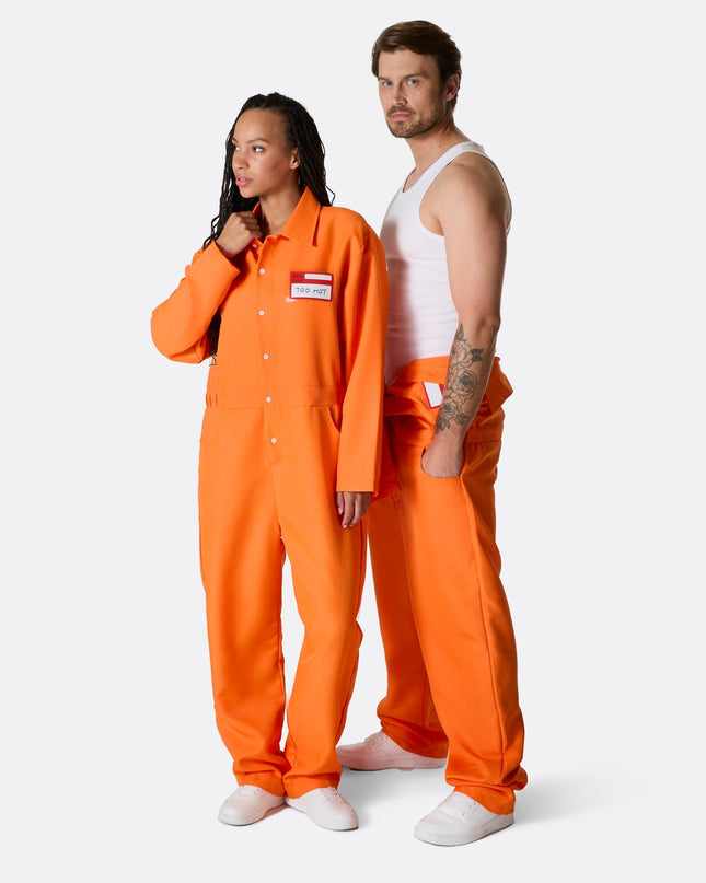 Women's Prisoner Halloween Onesie - Playful Costume for Parties