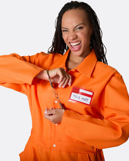 Women's Prisoner Halloween Onesie - Playful Costume for Parties