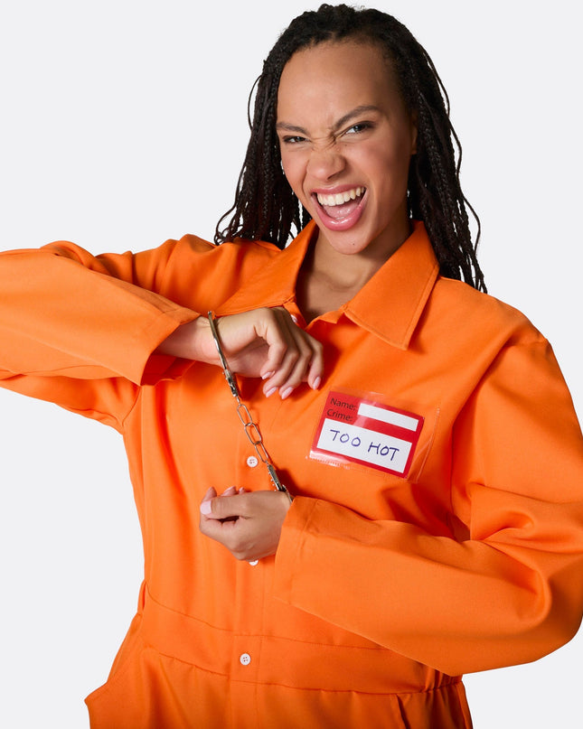 Women's Prisoner Halloween Onesie - Playful Costume for Parties
