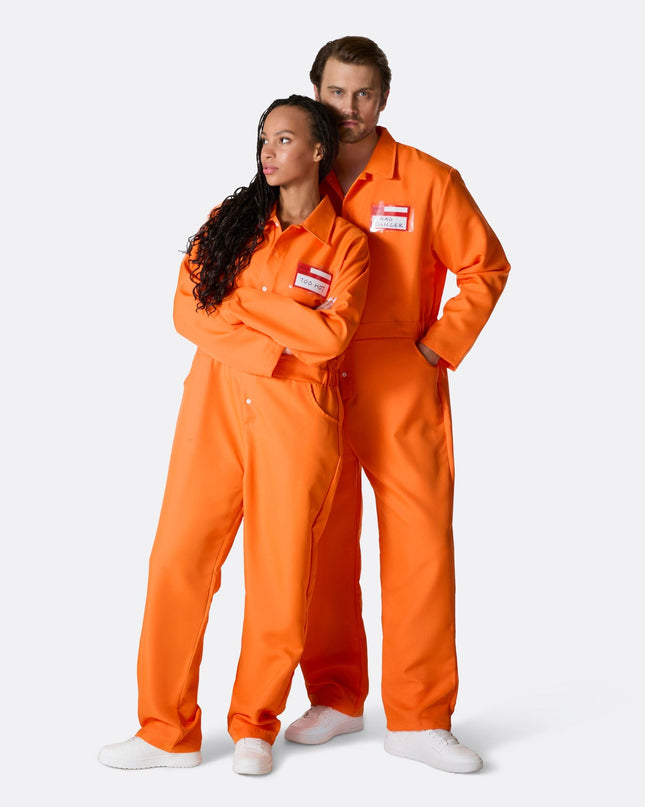 Women's Prisoner Halloween Onesie - Playful Costume for Parties