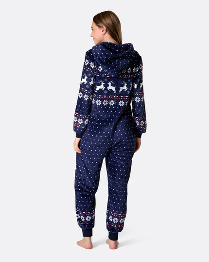 Women's Blue Christmas Onesie