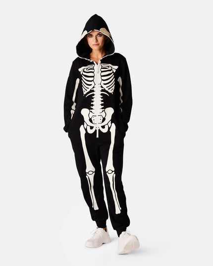 Women's Skeleton Halloween Onesie - Spooky Fun for Everyone