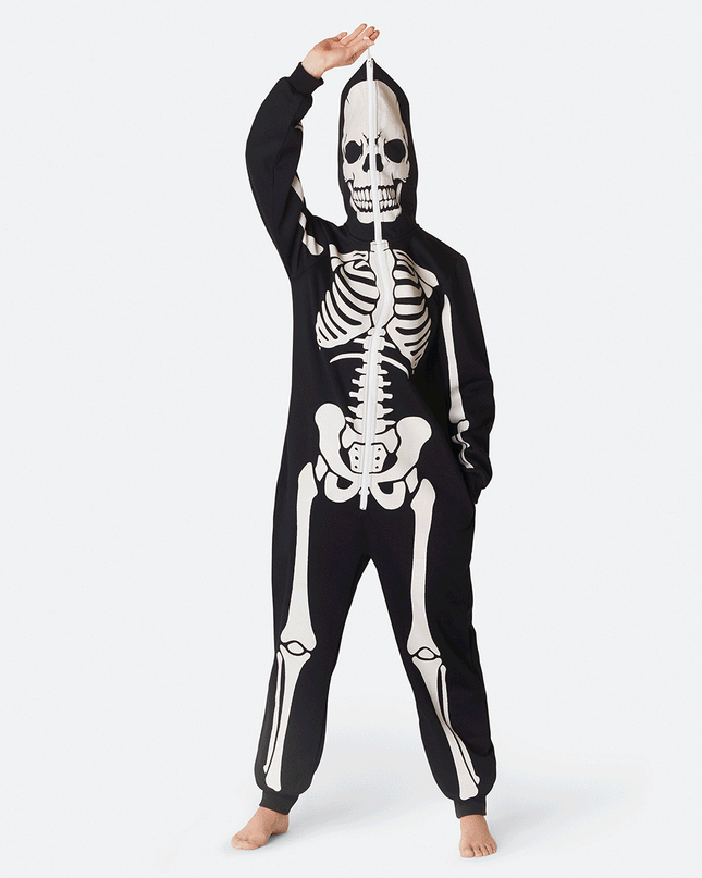 Women's Skeleton Halloween Onesie - Spooky Fun for Everyone