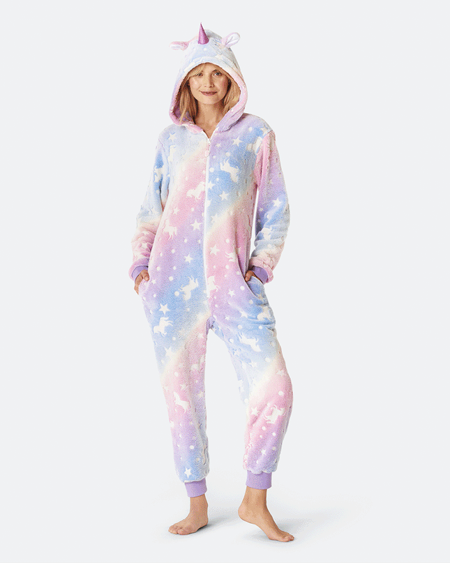 Women's Glow-in-the-Dark Unicorn Onesie