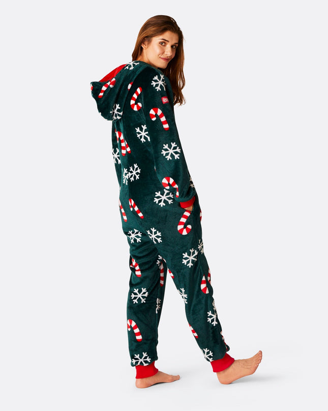 Women's Candy Cane Christmas Onesie