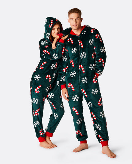Women's Candy Cane Christmas Onesie
