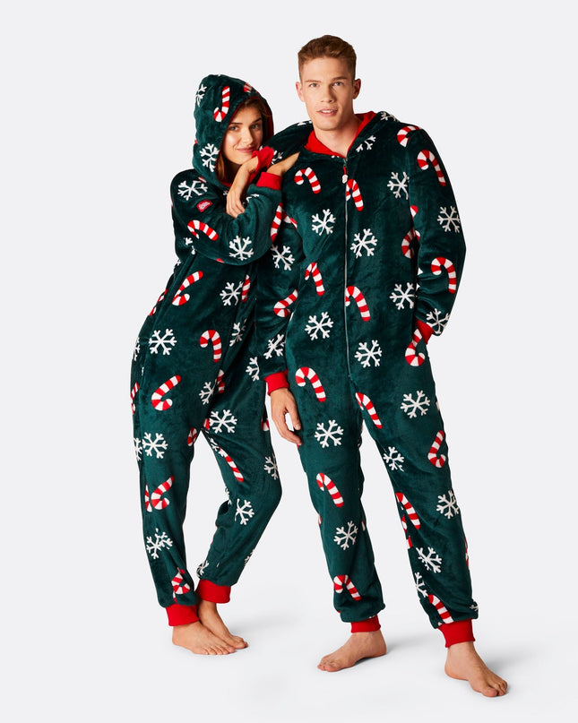 Women's Candy Cane Christmas Onesie