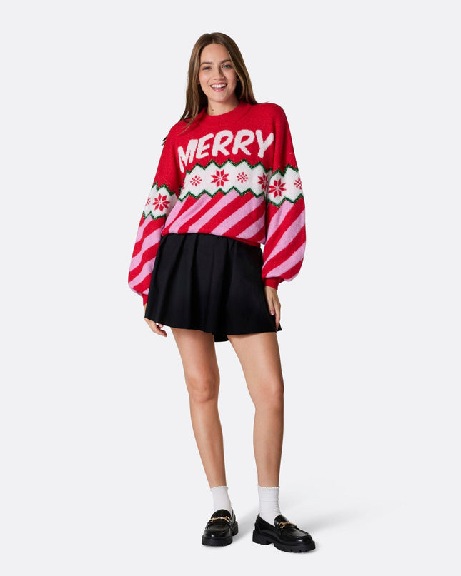 Women's Merry Xmas Oversized Christmas Sweater
