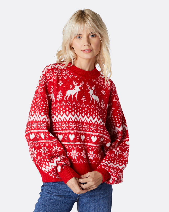 Women's Reindeer Oversized Christmas Sweater
