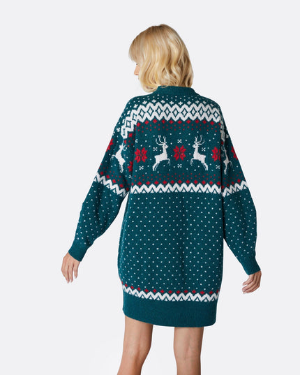 Women's Green Oversized Christmas Dress for Comfort