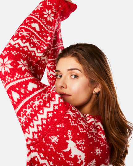 Women's Red Oversized Christmas Dress