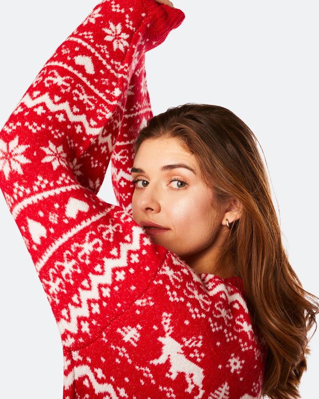 Women's Red Oversized Christmas Dress for Festive Flair