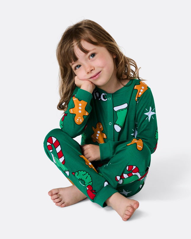 Kids' Green Hohoho Christmas Pajamas