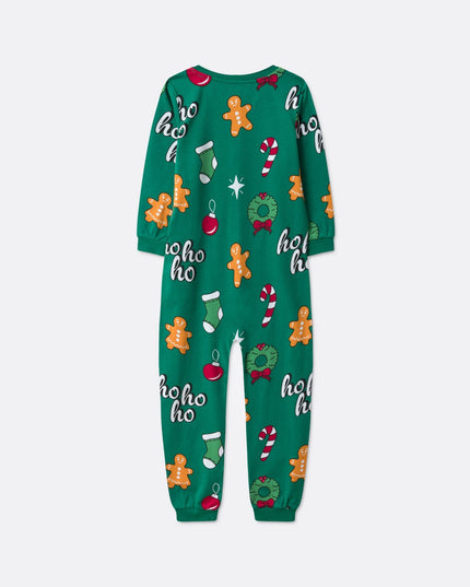 Kids' Green Hohoho Overall Christmas Pyjamas