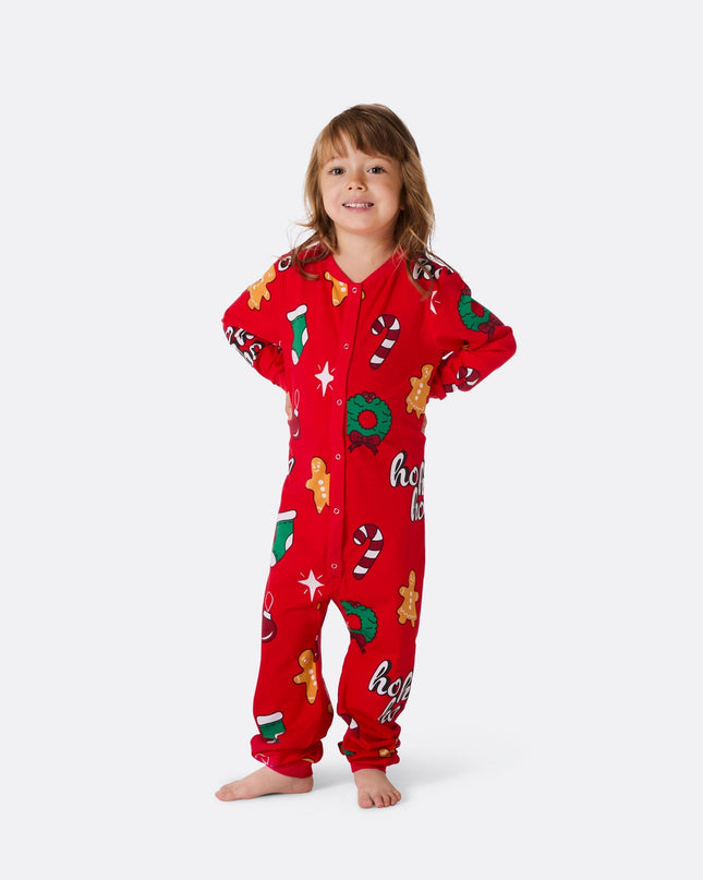 Kids' Red Hohoho Overall Christmas Pyjamas