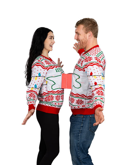 3D Outlet and Plug Couples Ugly Sweater