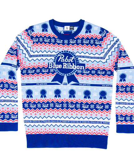 Pabst Fair Isle Beer Holiday Ugly Christmas Sweater