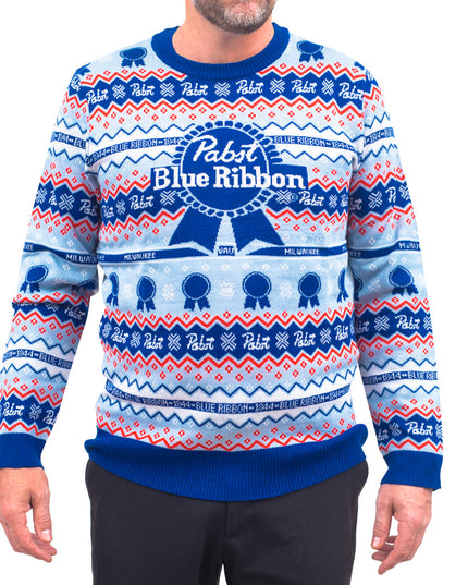 Pabst Fair Isle Beer Holiday Ugly Christmas Sweater