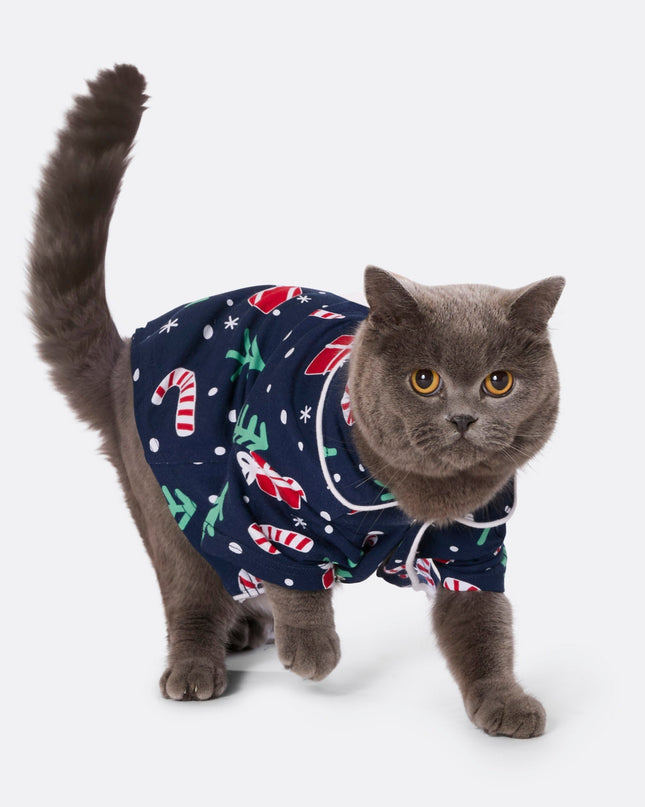 Cats' Blue Christmas Pattern Christmas Pyjamas