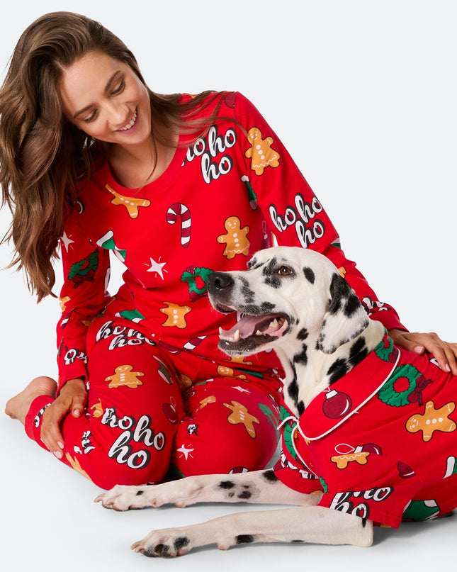 Red Hohoho Christmas Family Pajamas for Holiday Fun