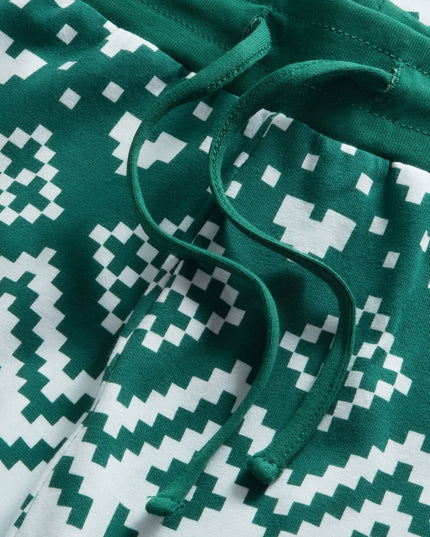 Green Knit Christmas Pajamas for Kids