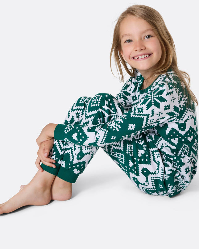 Kids' Green Christmas Knit Christmas Pyjamas