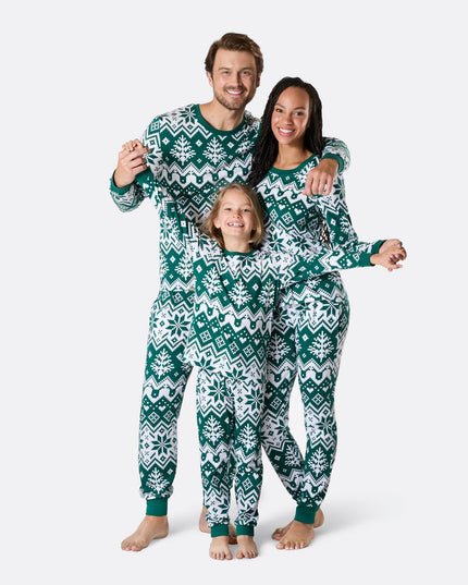 Green Knit Christmas Pajamas for Kids
