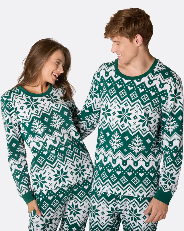 Green Knit Family Christmas Pajamas