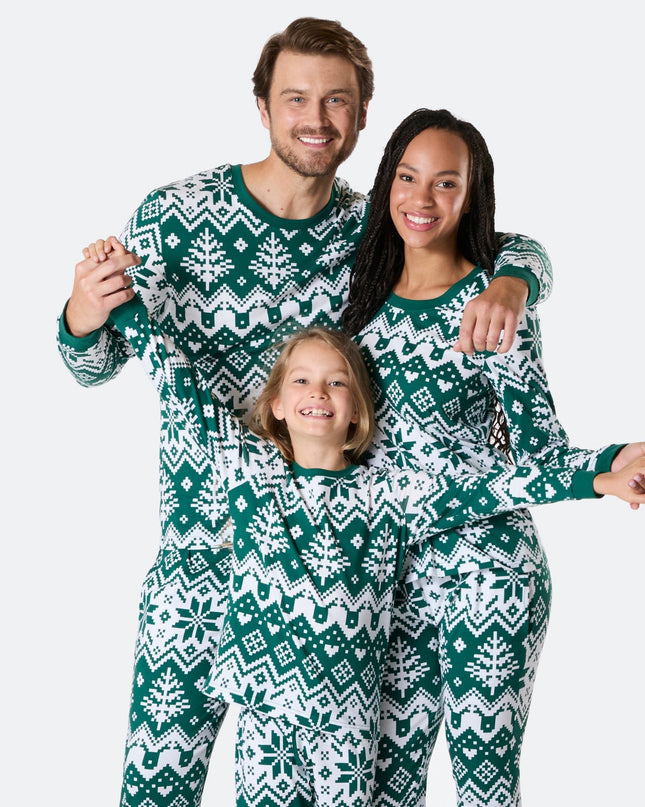 Green Knit Family Christmas Pajamas