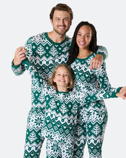 Green Christmas Knit Family Pyjamas