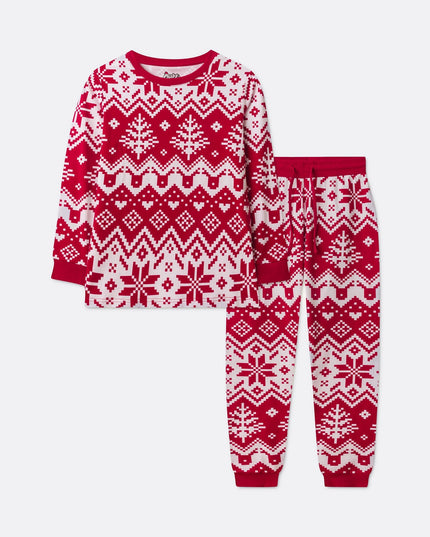 Kids' Red Knit Christmas Pajamas