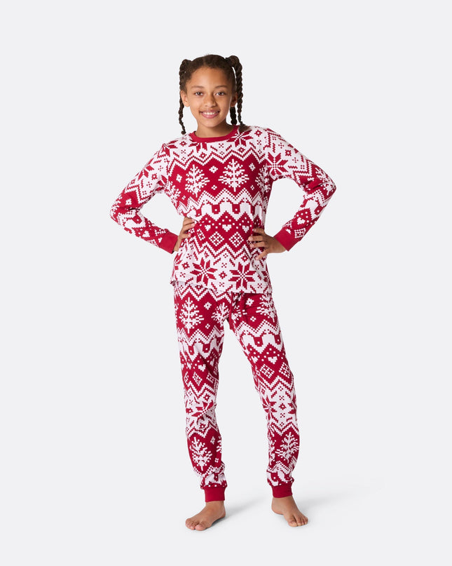 Kids' Red Knit Christmas Pajamas