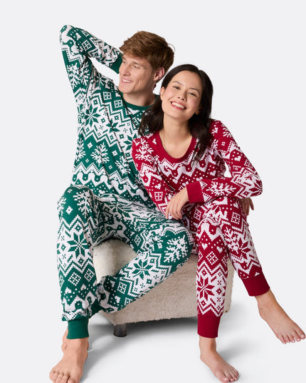Men's Green Christmas Knit Christmas Pyjamas