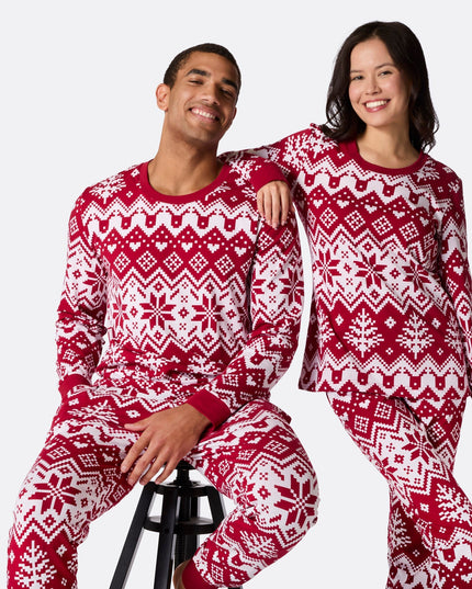 Men's Red Knit Christmas Pajamas
