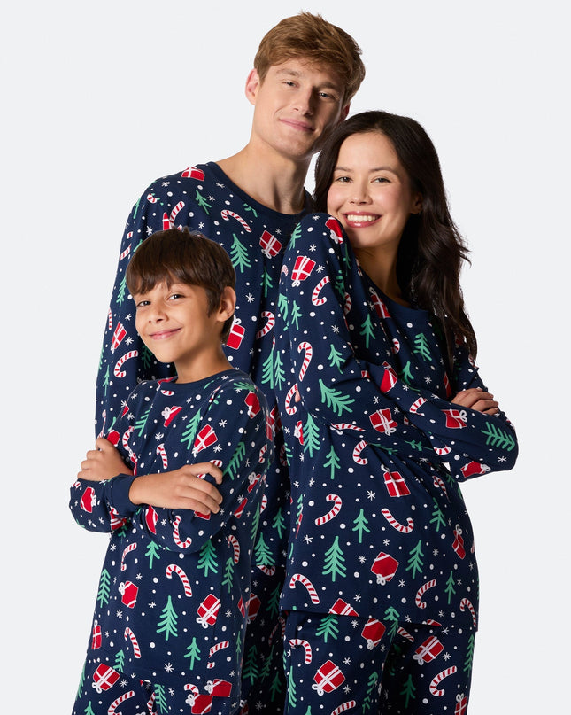 Blue Christmas Pattern Family Pyjamas