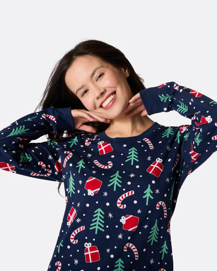 Blue Christmas Pattern Christmas Pyjamas Family